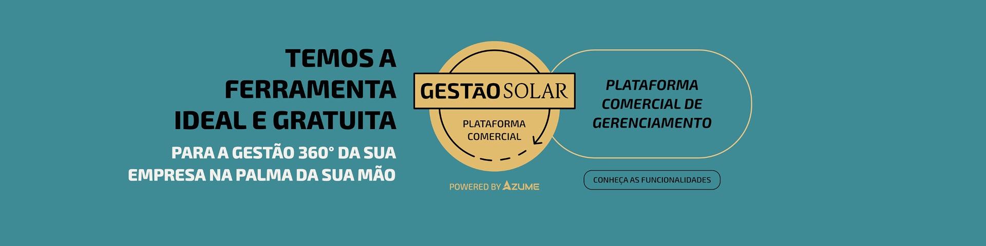 Banner Gestão Solar Plataforma Comercial Powered by Azume